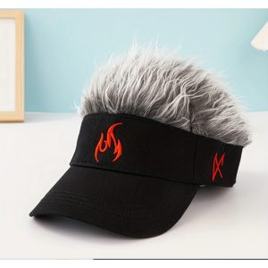 Gorro negro Insignia de Fuego con Peluca