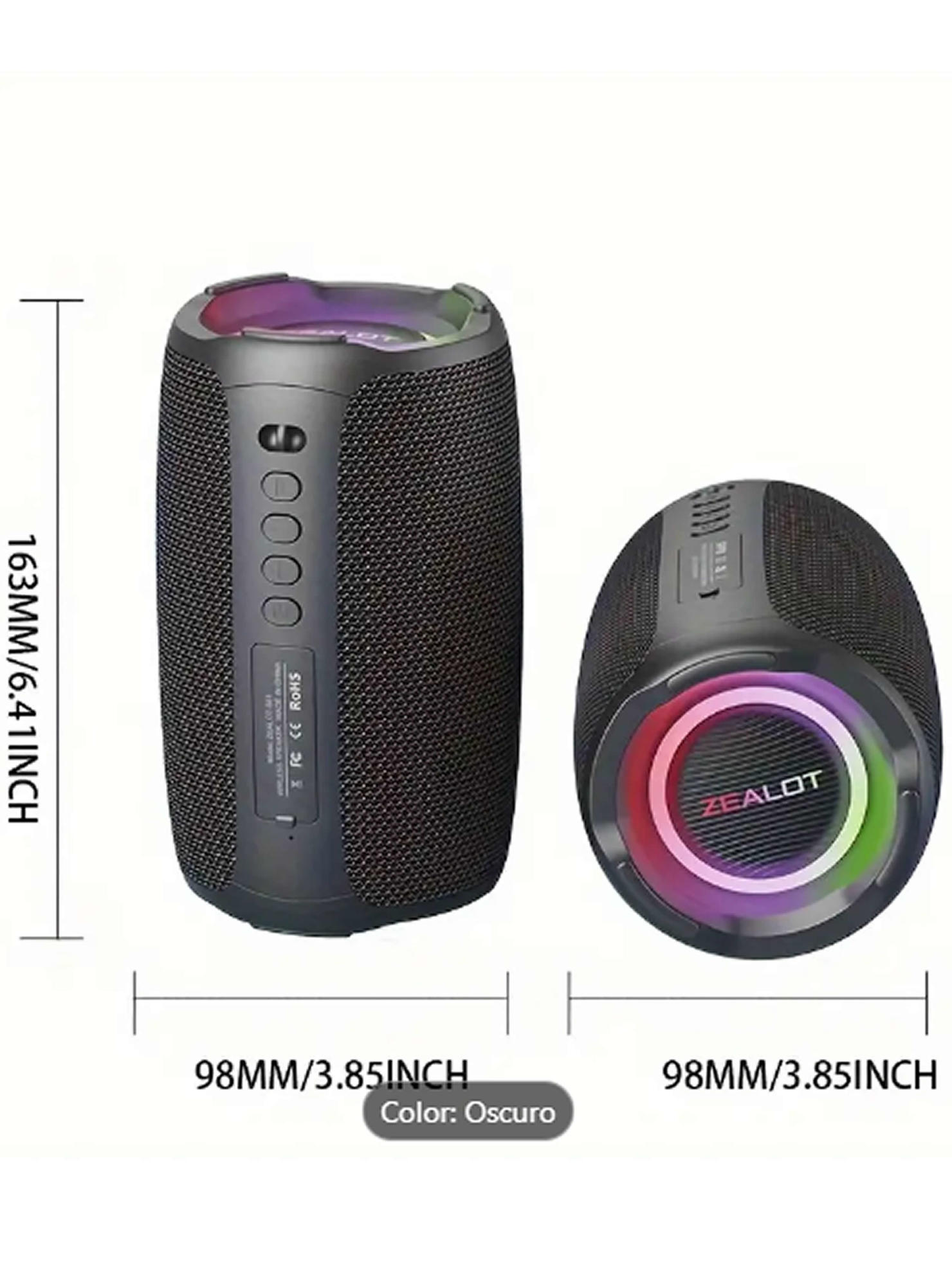 Zealot S61 Parlante Profesional compacto Negro 12 horas 20w